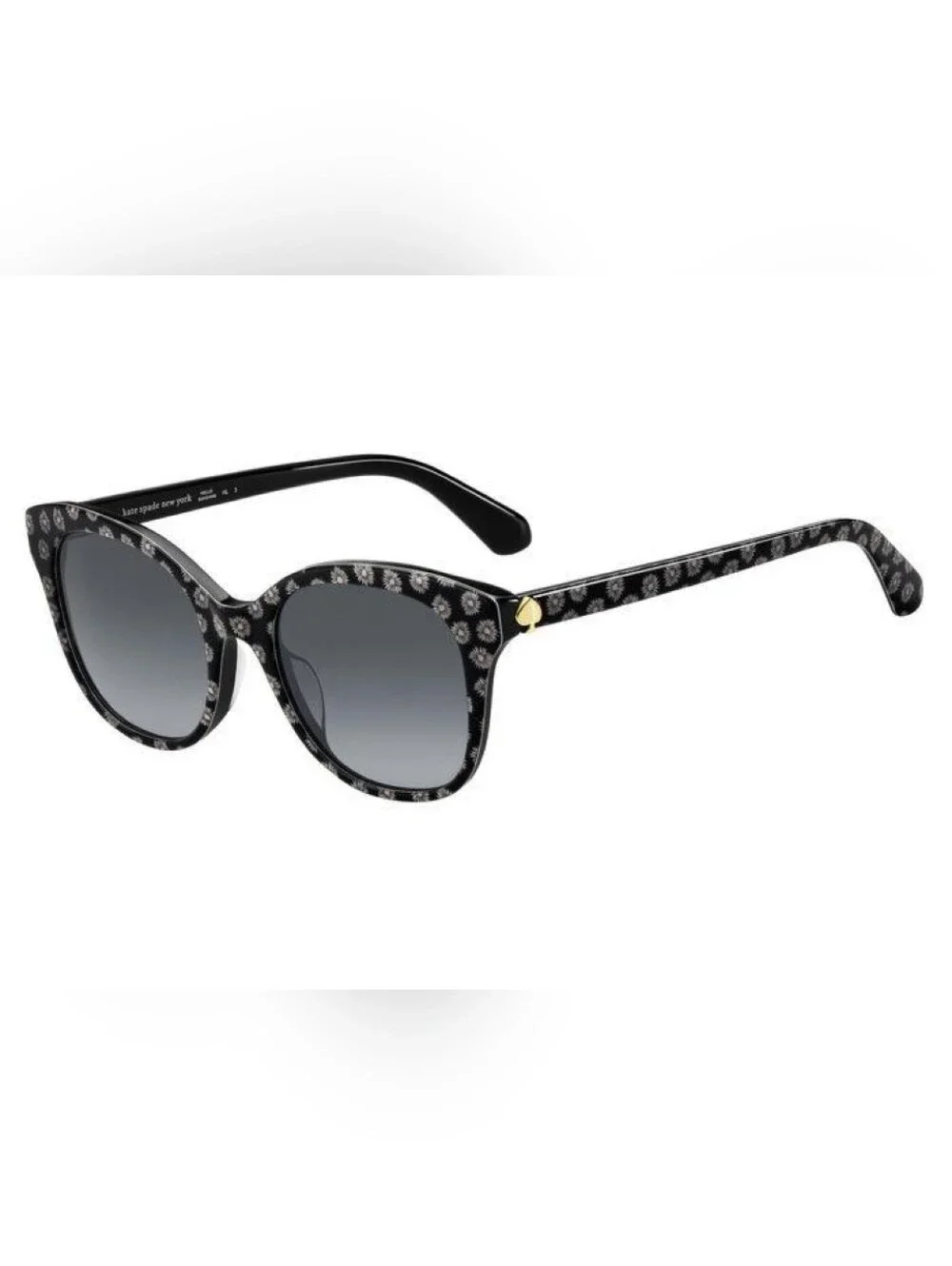 Kate Spade Bianka 52mm Gradient CatEye Sunglasses-Black Pattern/Grey Shaded New